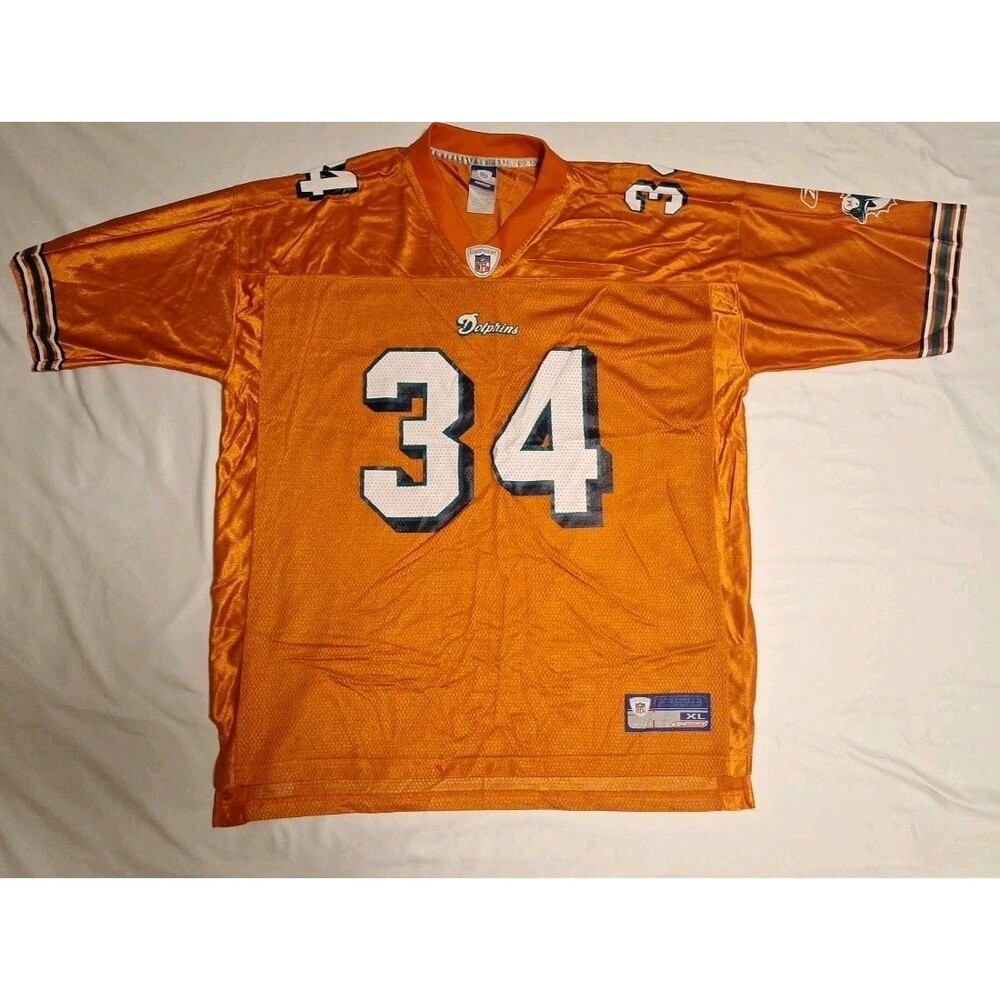 Vintage Miami Dolphins Ricky Williams #34 Reebok Football Orange Jersey Size XL